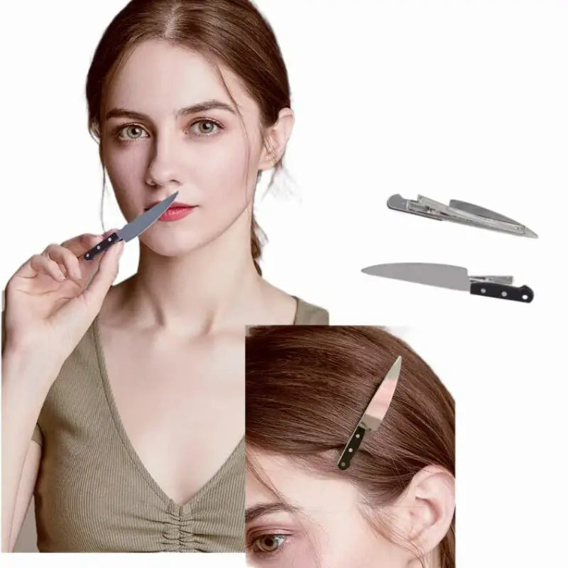 Punk Knife Hair Clips - 2pcs