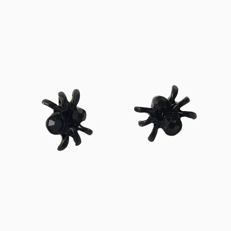 Black Spider Design Alloy Earrings