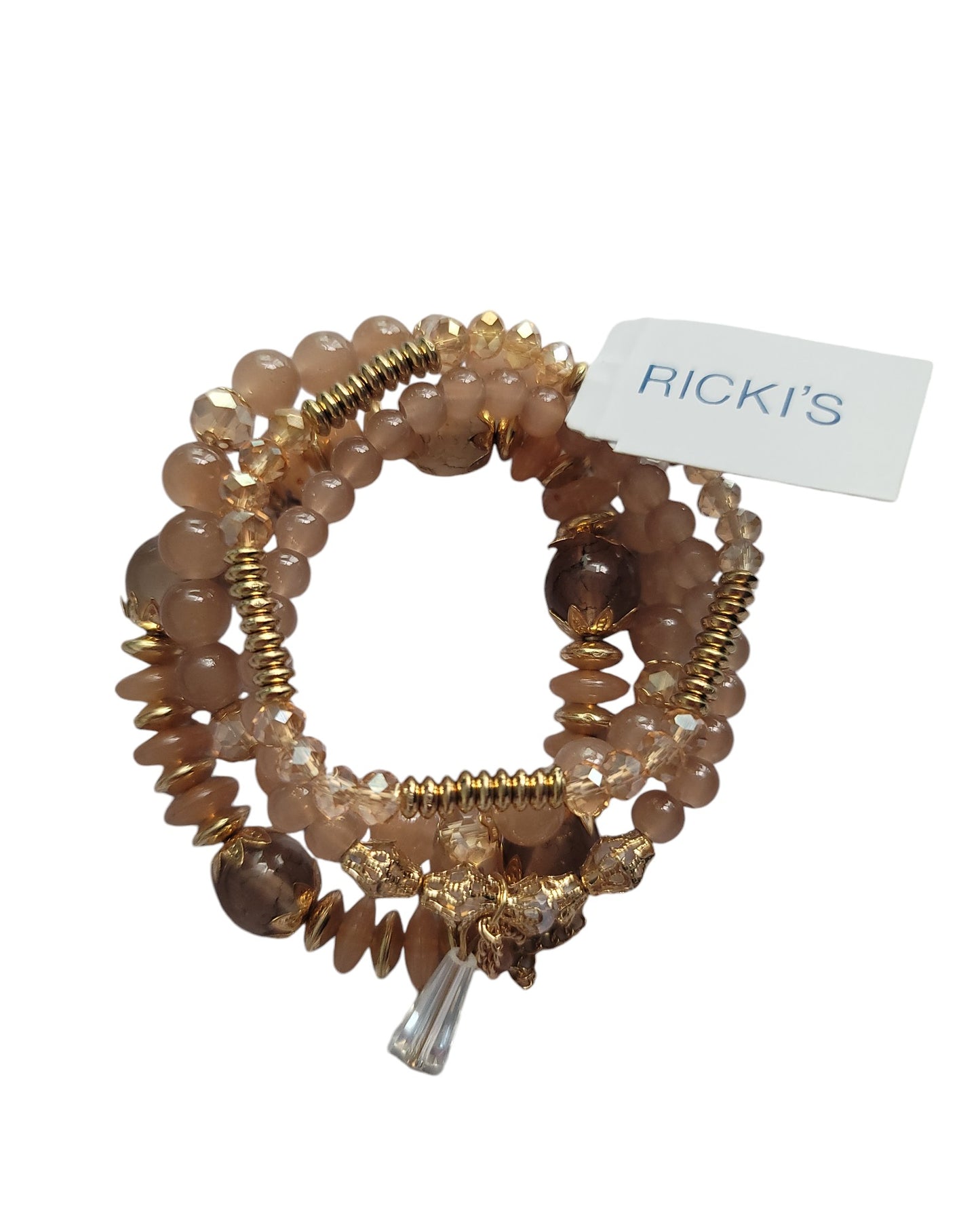 Brown & Gold Assorted Beaded Bracelet