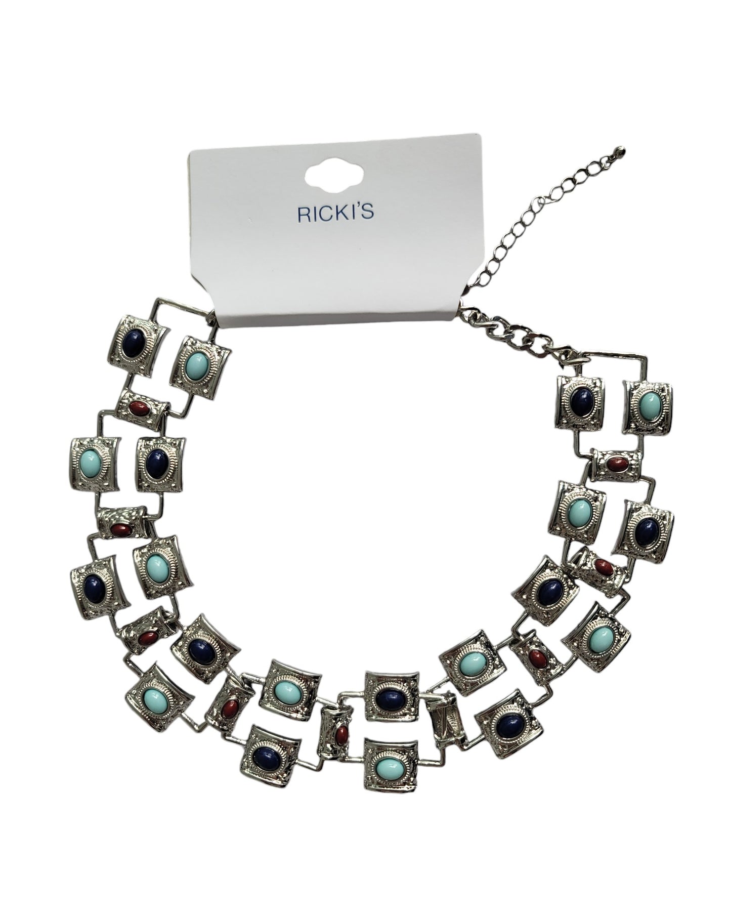 Square and Jewel Statement Necklace
