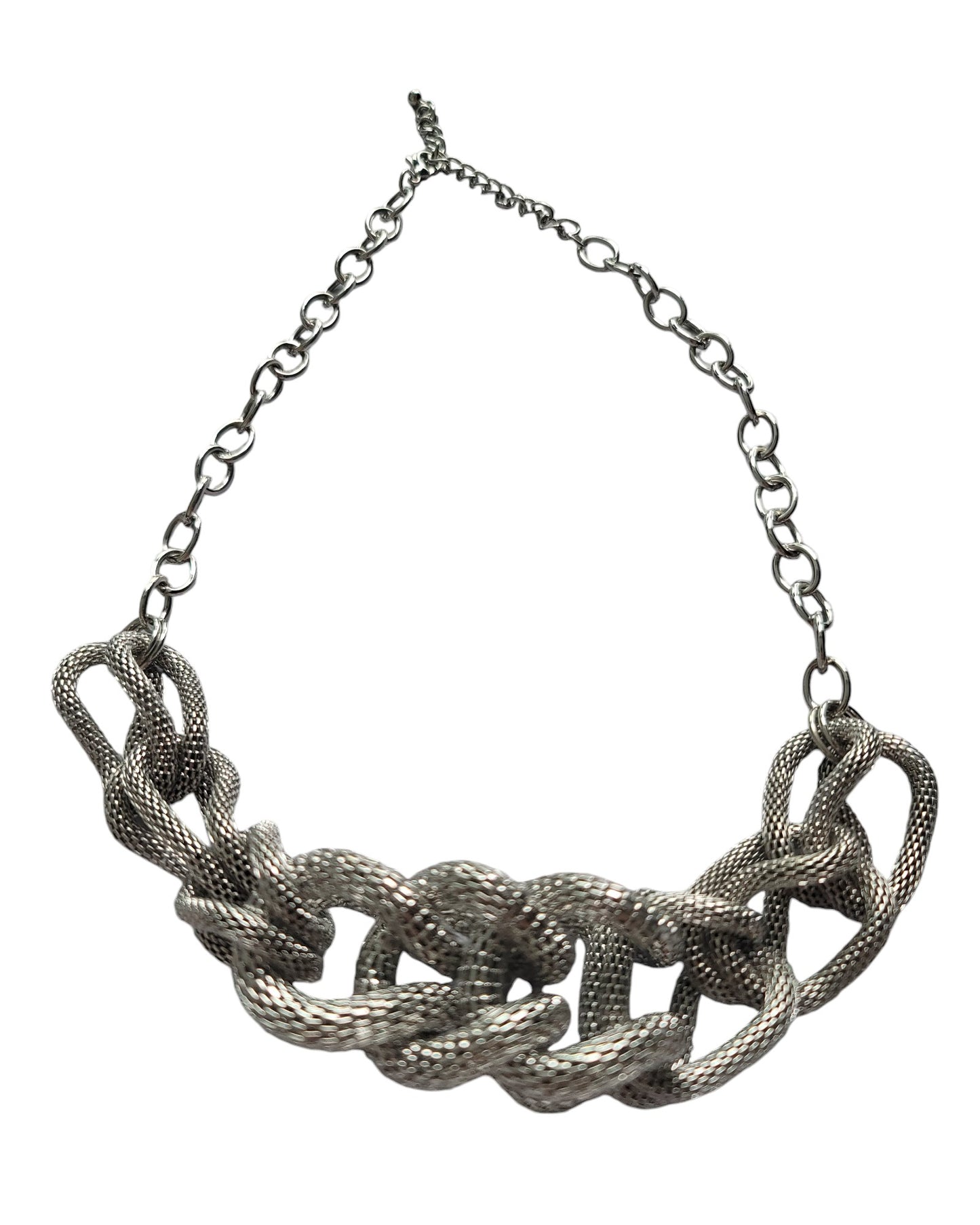 Short Mesh Chain Statement Necklace