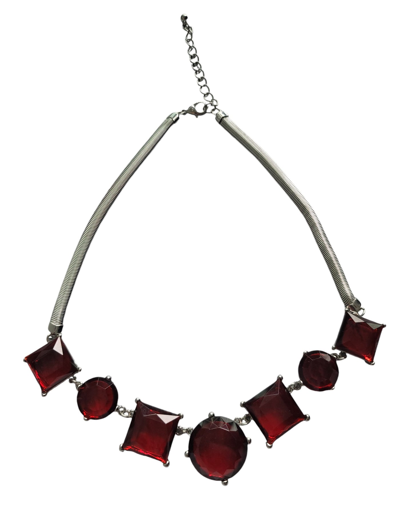 Short Faceted Stone Statement Necklace