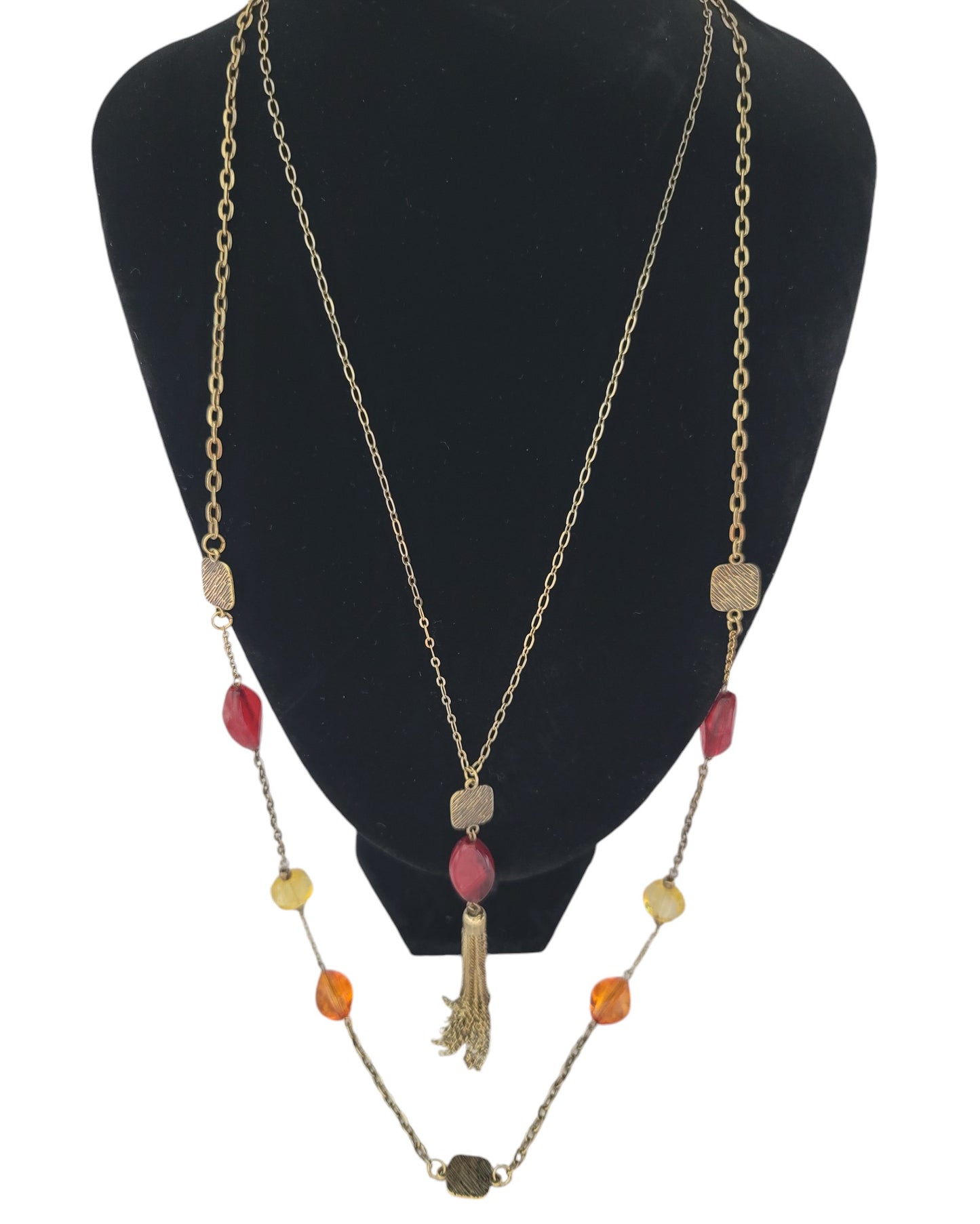Double Chain Necklace With Tassel