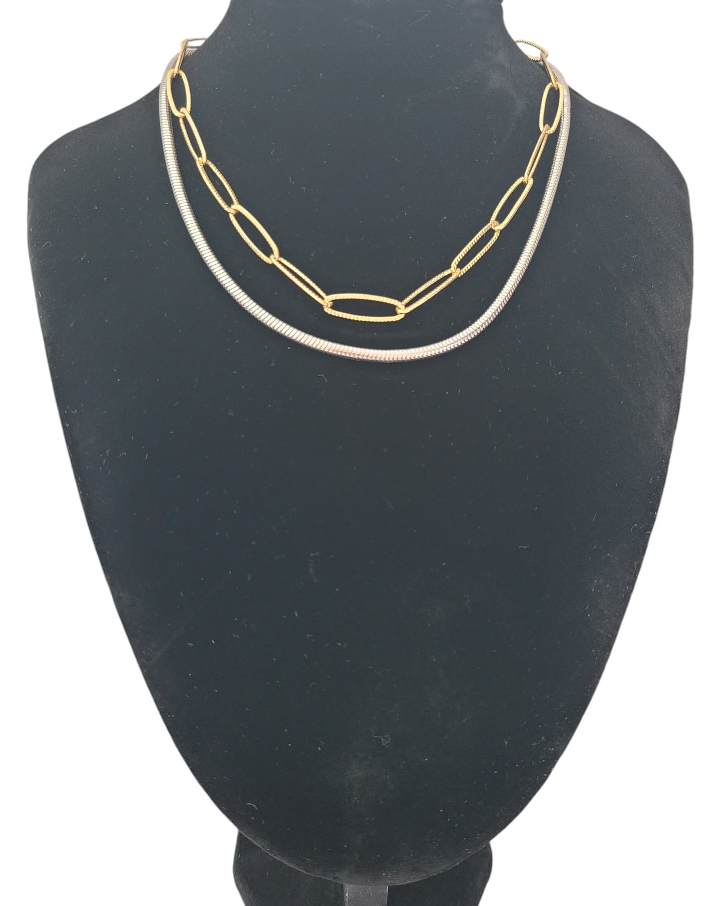 Paperclip Necklace with Rope Chain