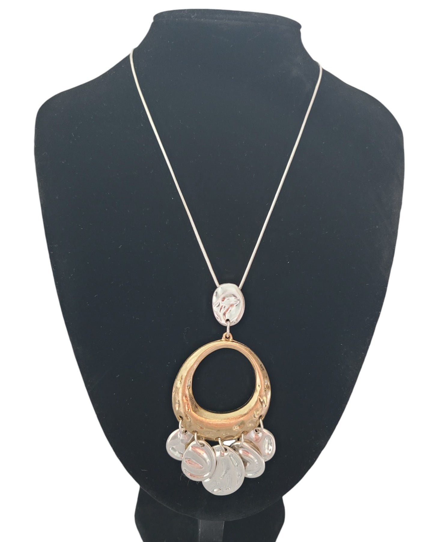 Long Necklace with Metal Pendant