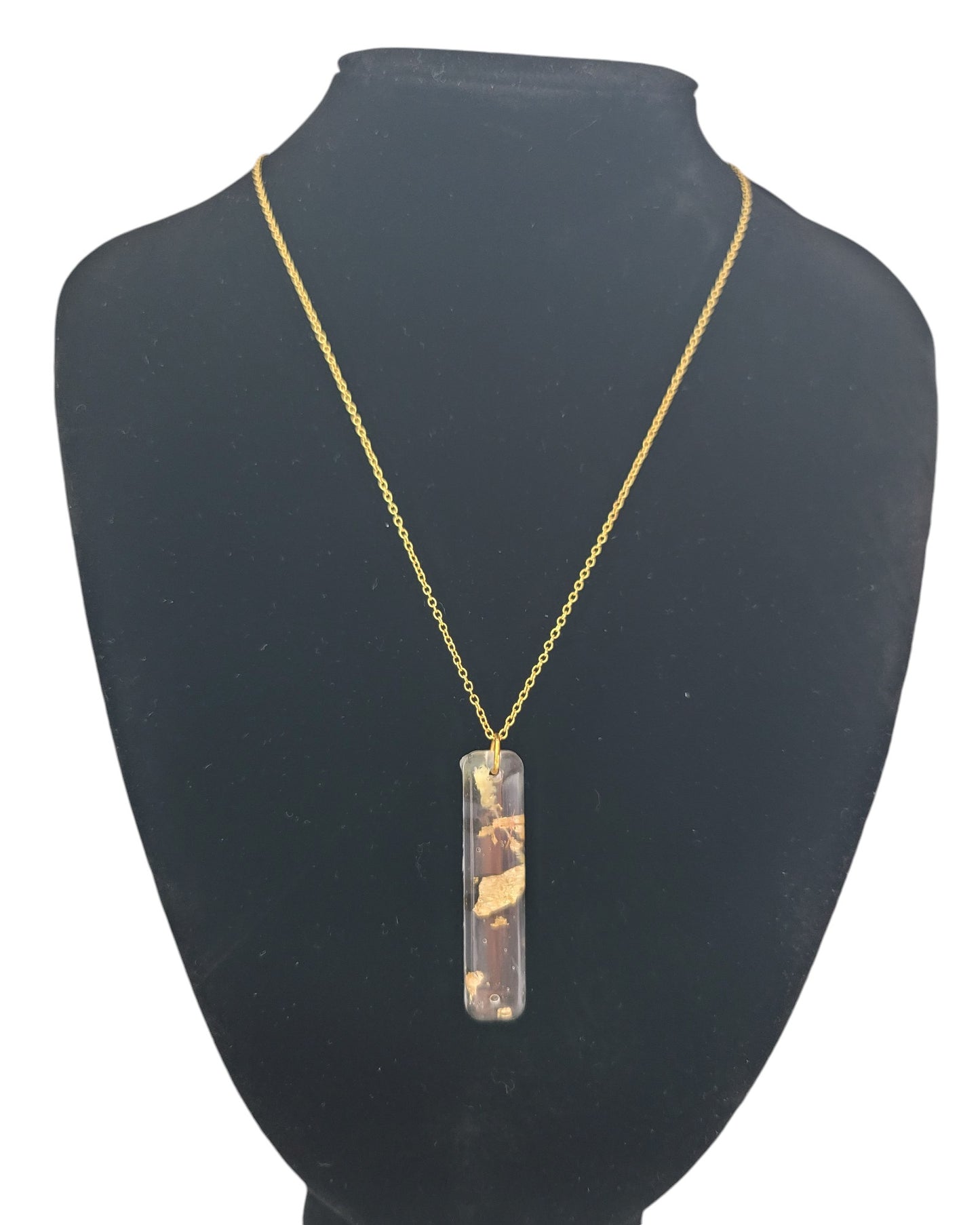 Gold Glitter With Gold Chain Necklace