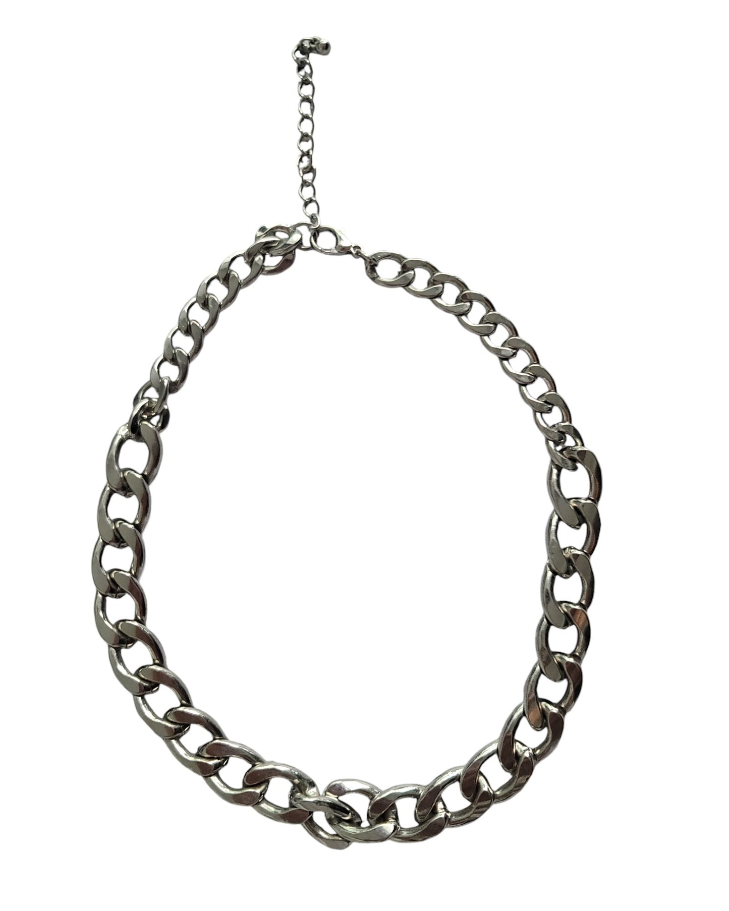 Adjustable Chunky Silver Chain Necklace