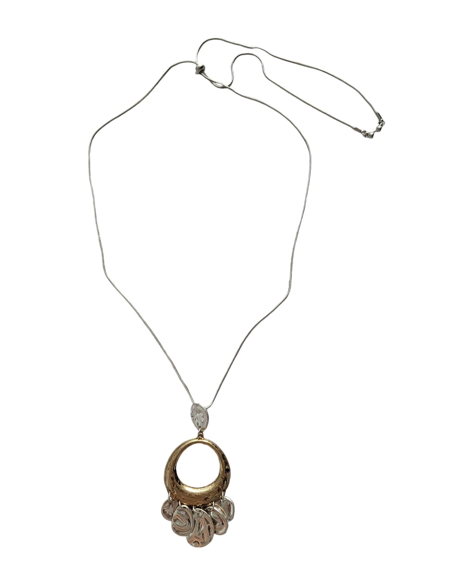 Long Necklace with Metal Pendant