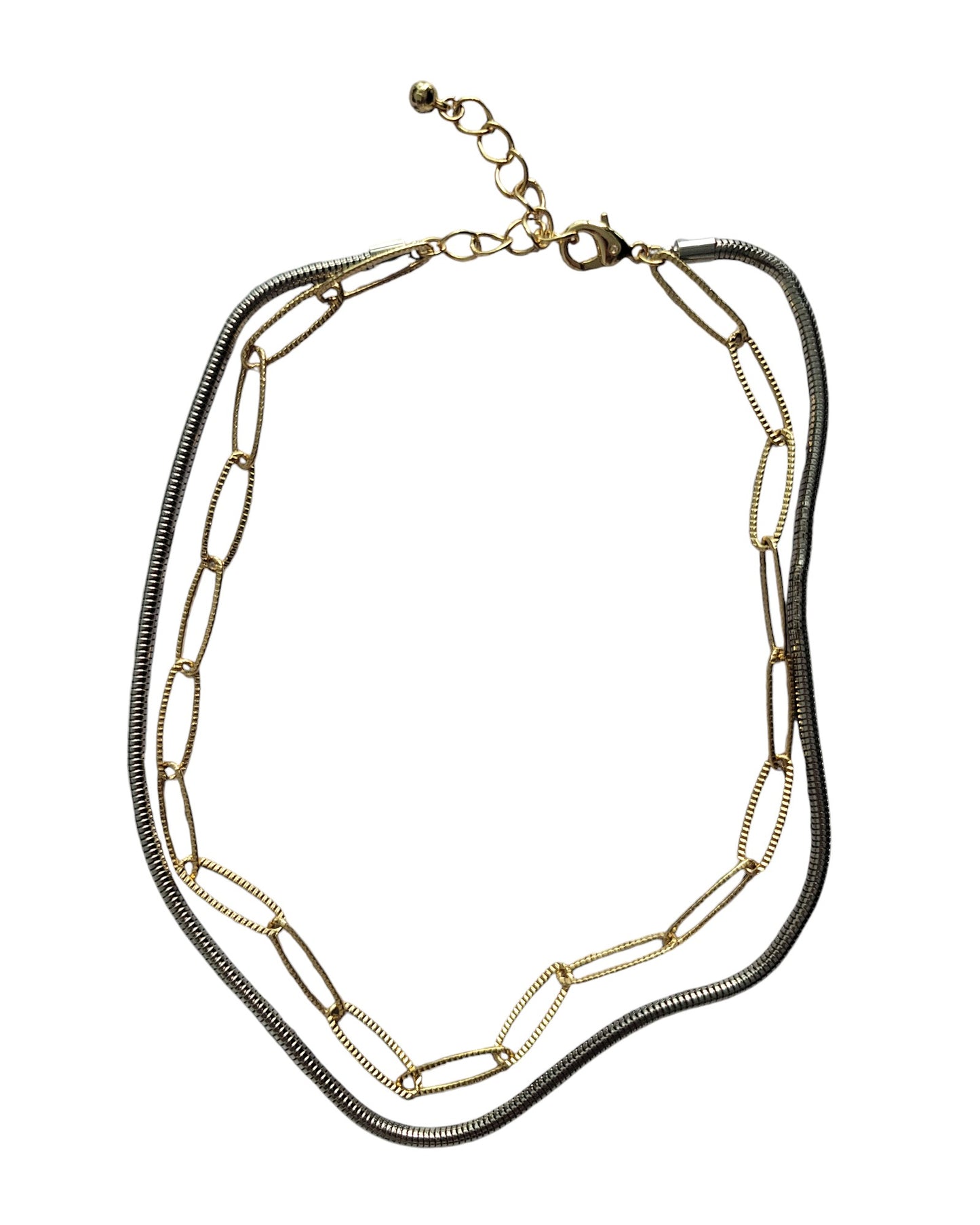 Paperclip Necklace with Rope Chain
