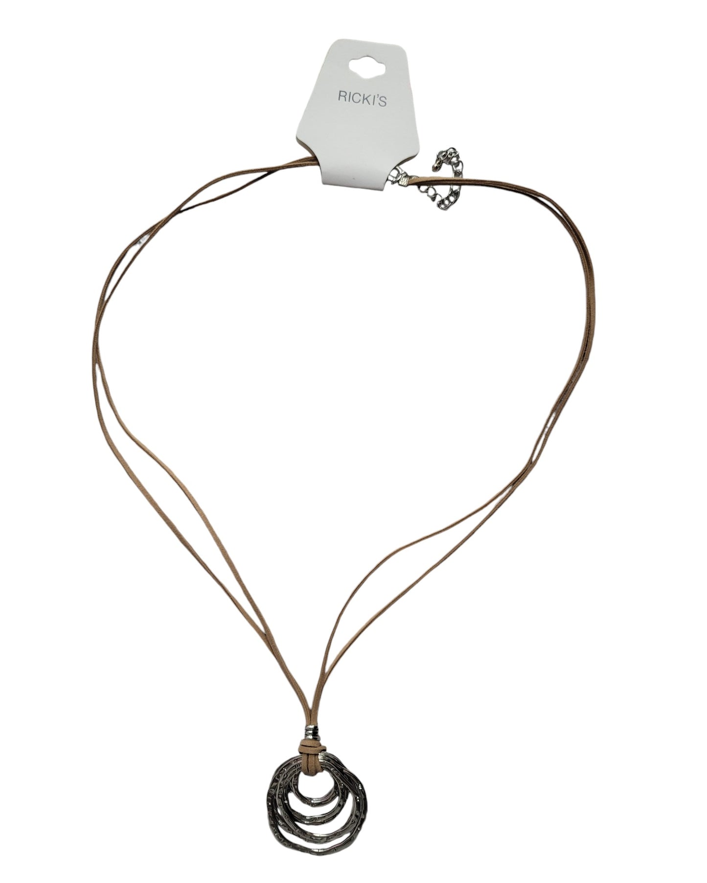 Long Necklace with Metal Pendant