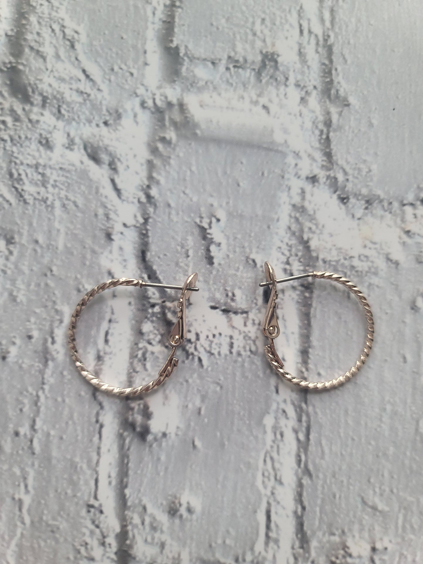 Light Gold Thin Twisted Hoop Earrings