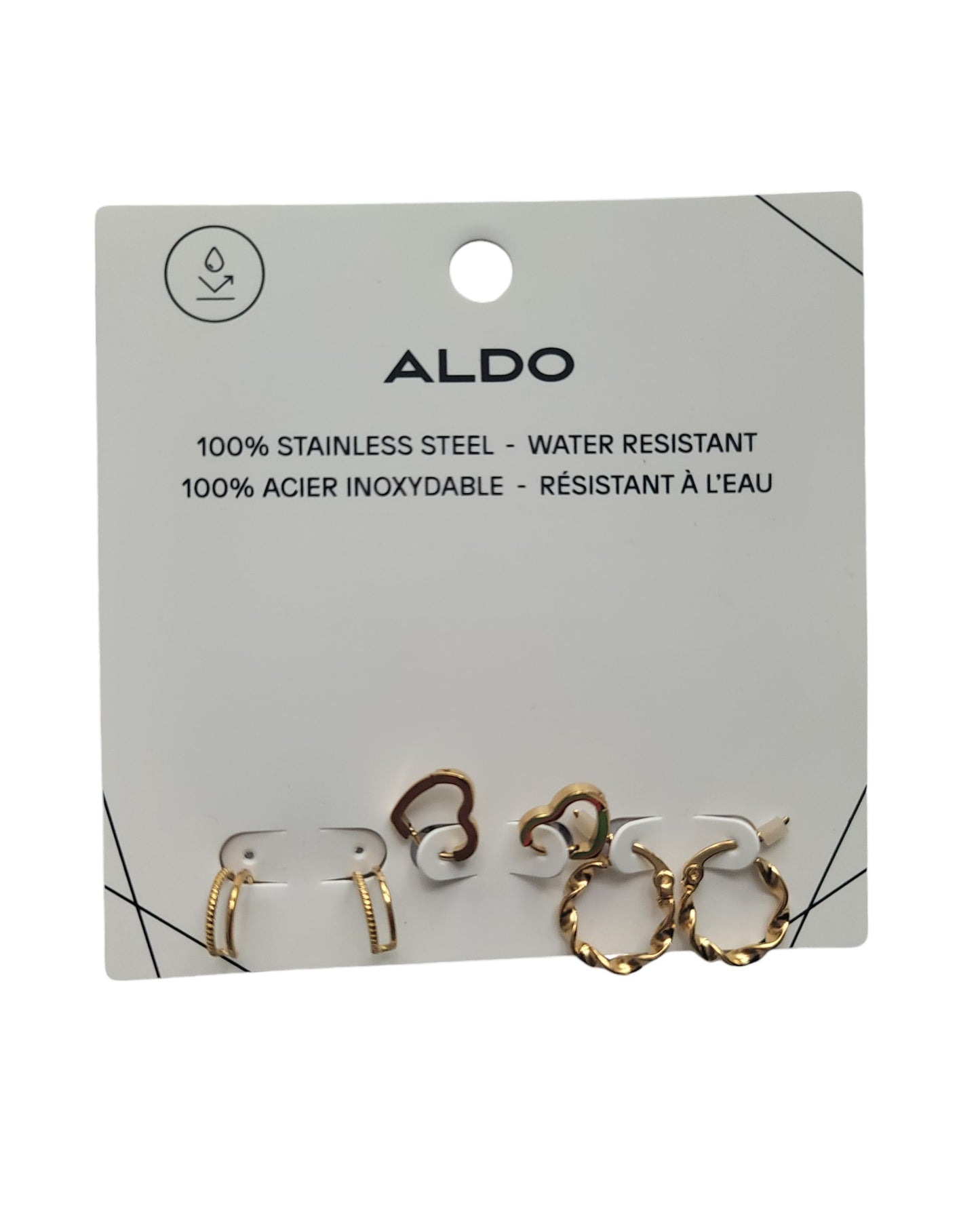 Set Of 3 Goldtone Earrings