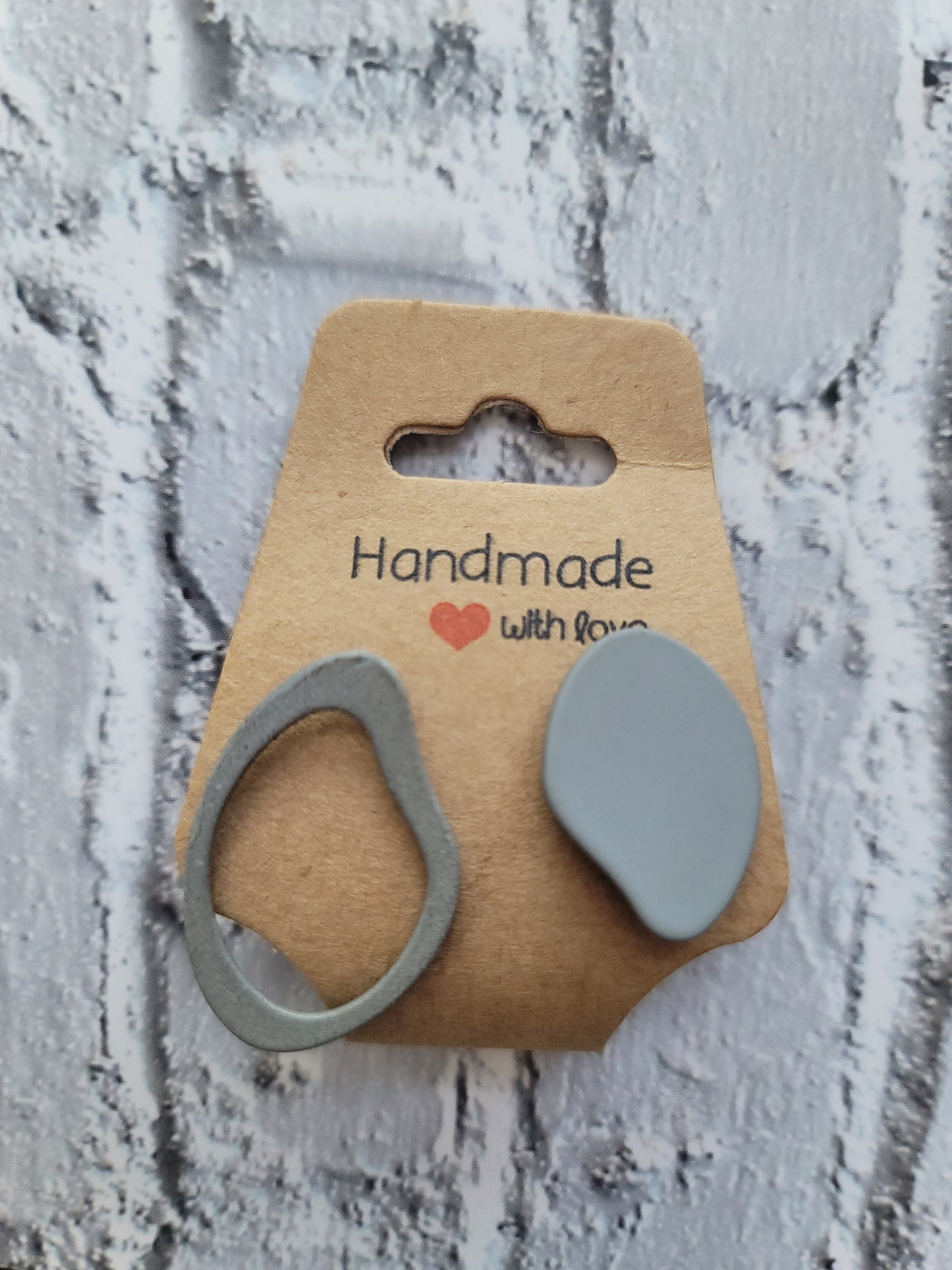 Asymmetrical Matte Gray Earrings