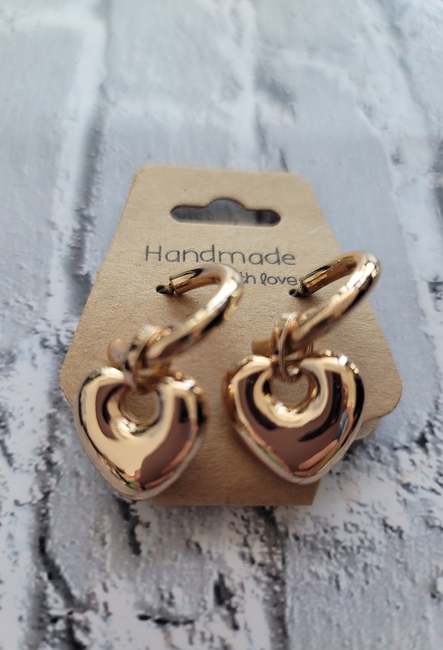 Gold Heart Earrings