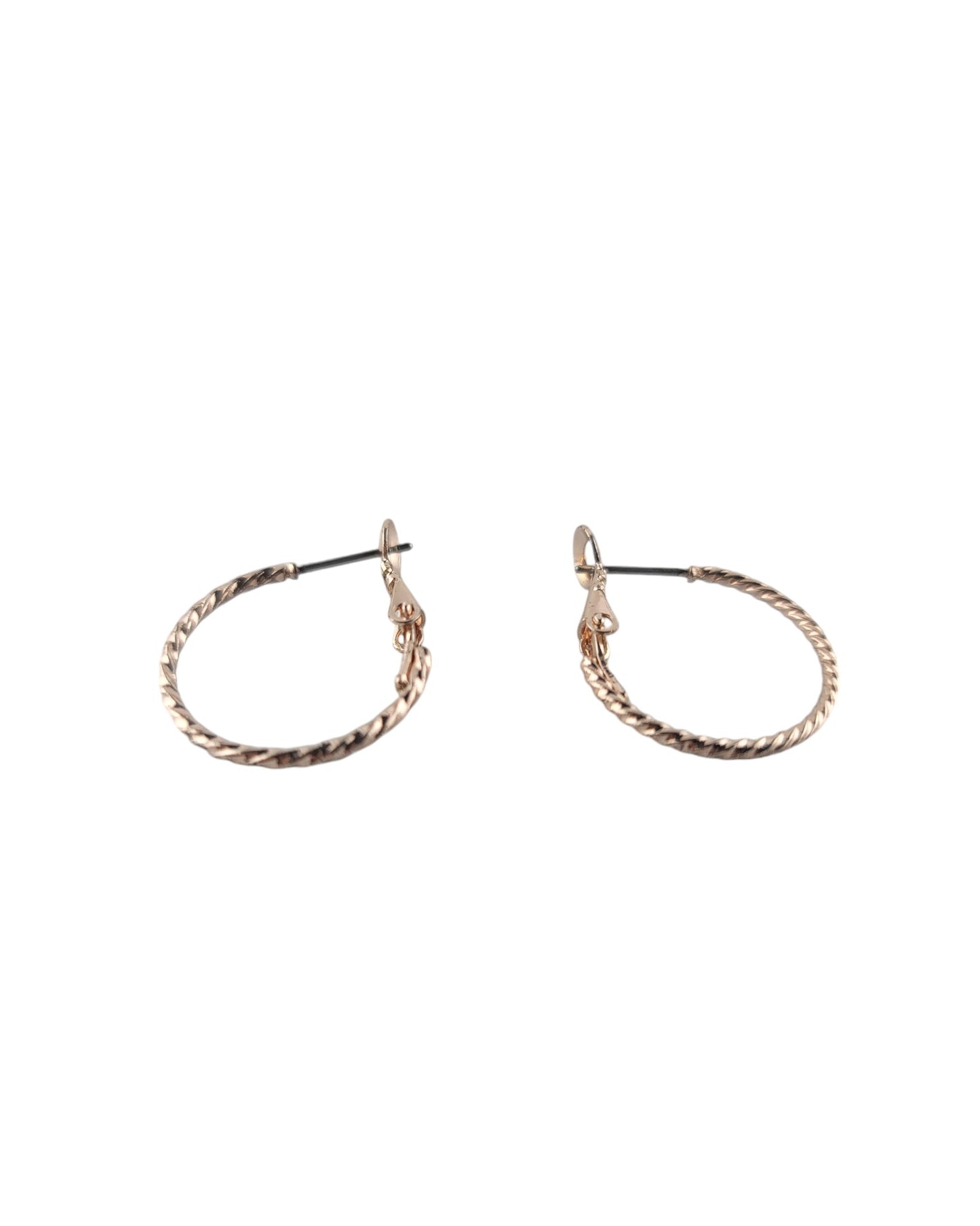Light Gold Thin Twisted Hoop Earrings