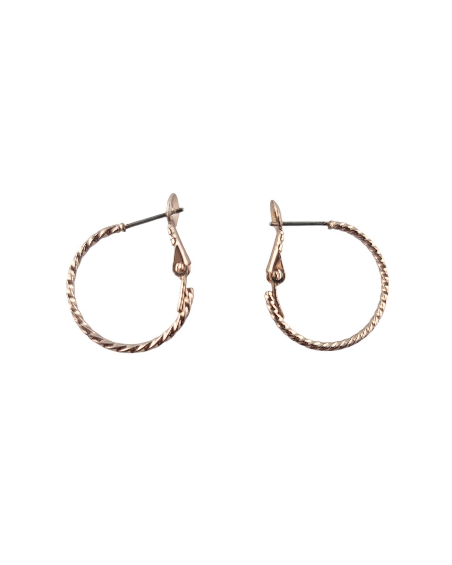 Light Gold Thin Twisted Hoop Earrings