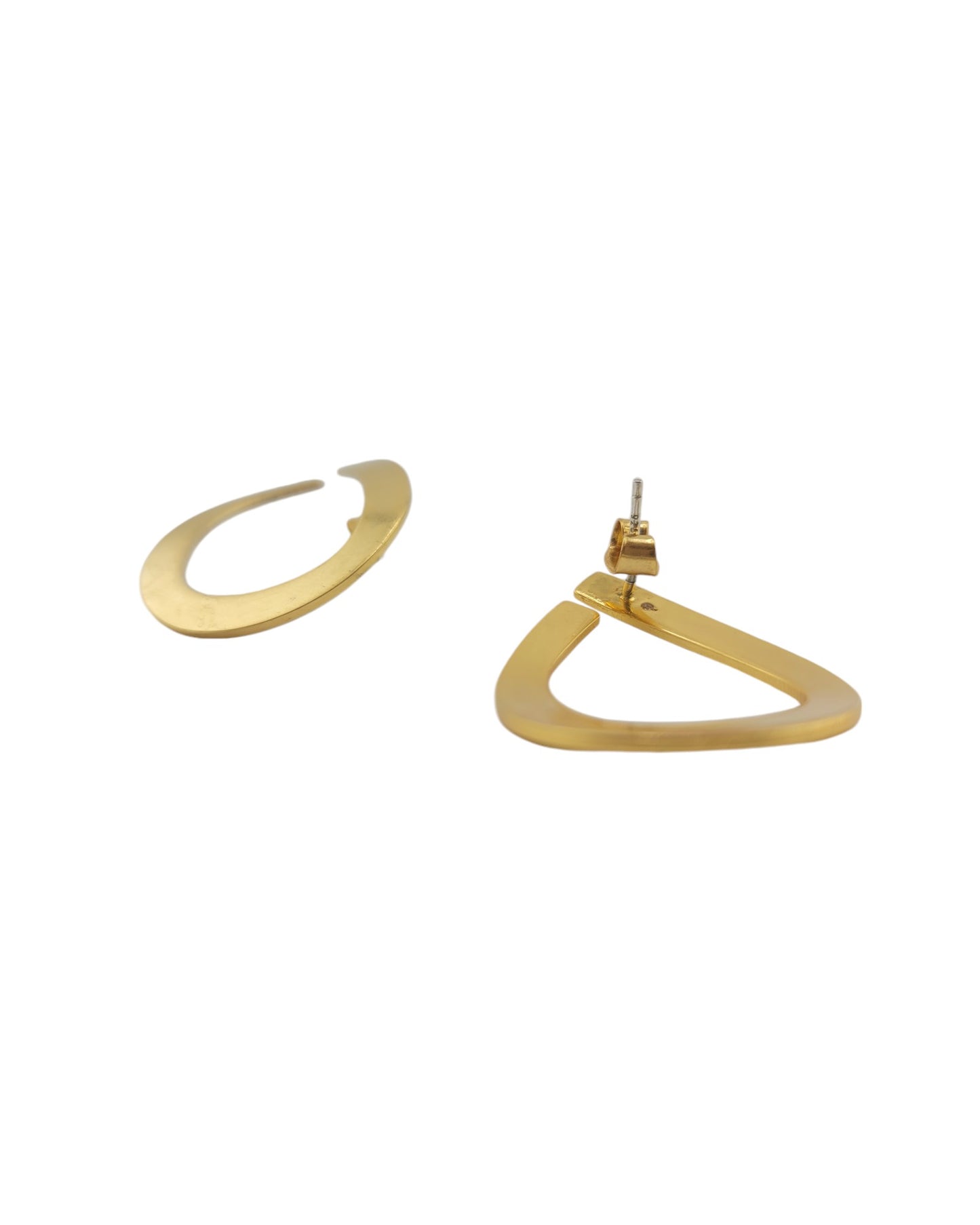 Brushed Gold Hoop Earrings