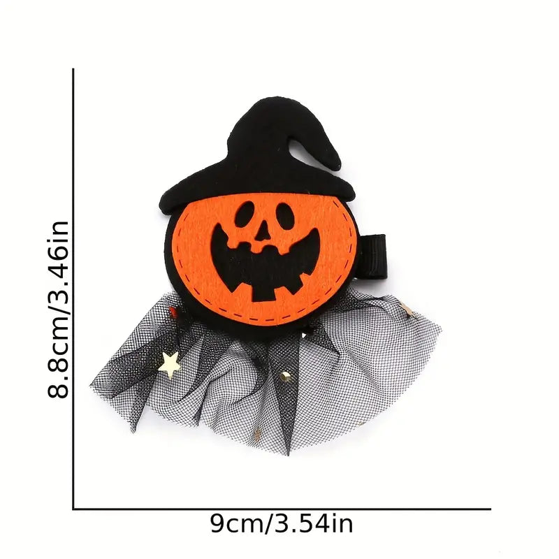 Mesh Pumpkin Hair Clip - 1pc