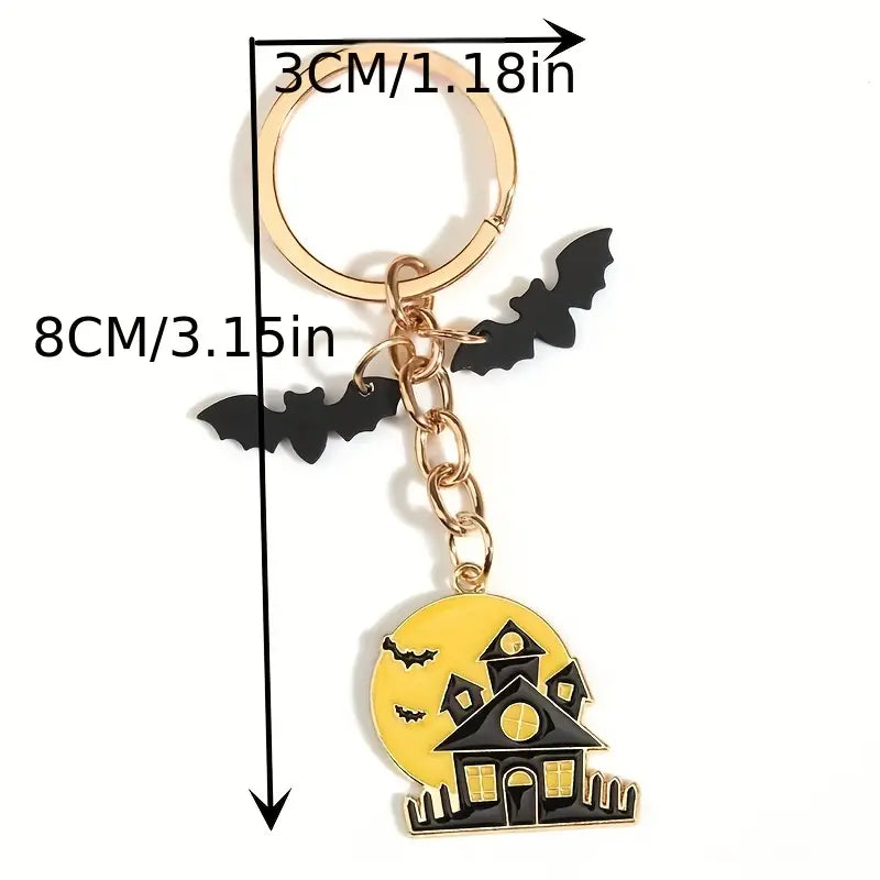Horror Bats Castle Key Chain