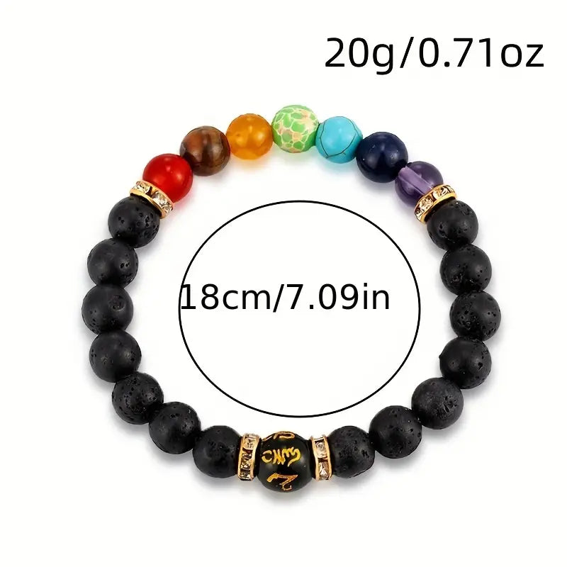 7 Chakra Colorful Beaded Bracelet Stress Relief & Yoga Meditation