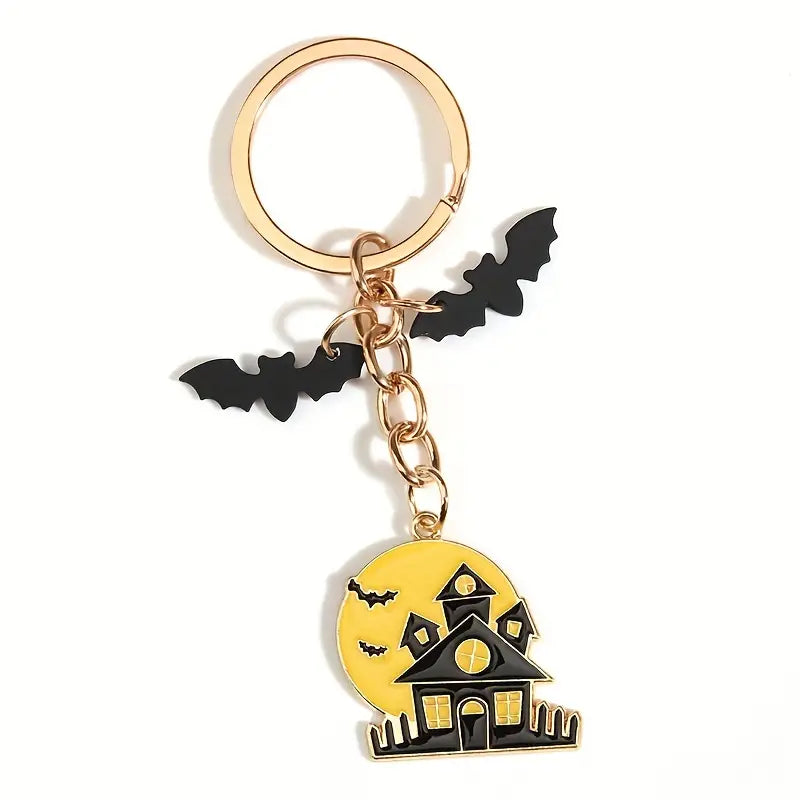 Horror Bats Castle Key Chain