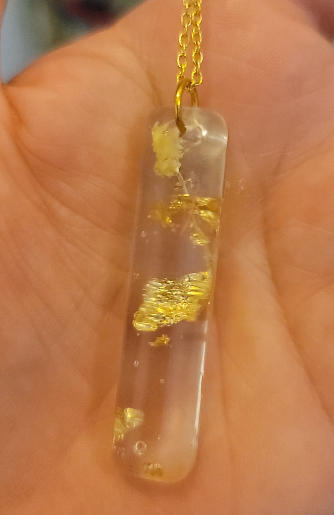 Gold Glitter With Gold Chain Necklace