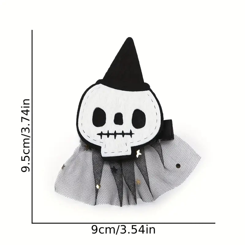 Mesh Skull Hair Clip - 1pc