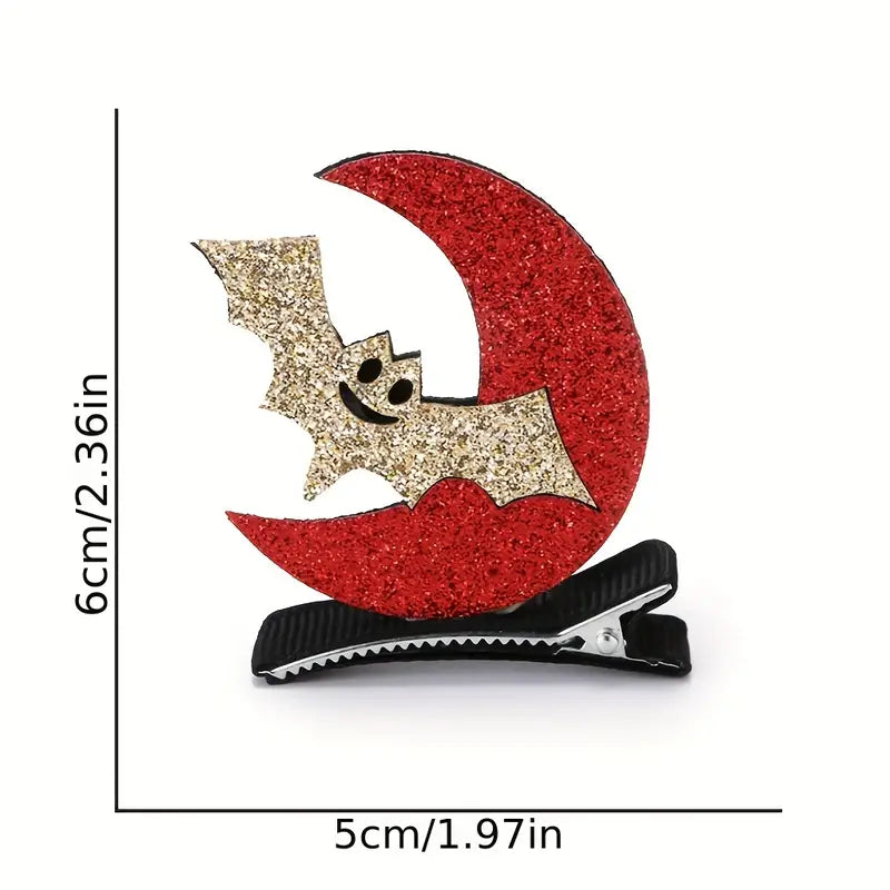 Moon Bat Barrette Hair Clip - 1pc