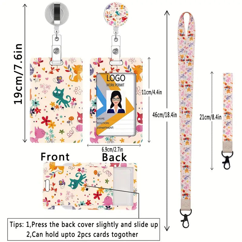 Cat Pattern Lanyard Set of 4