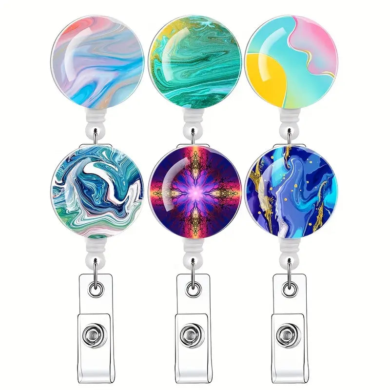 Marbling Printed Badge Holder (1 Pc)
