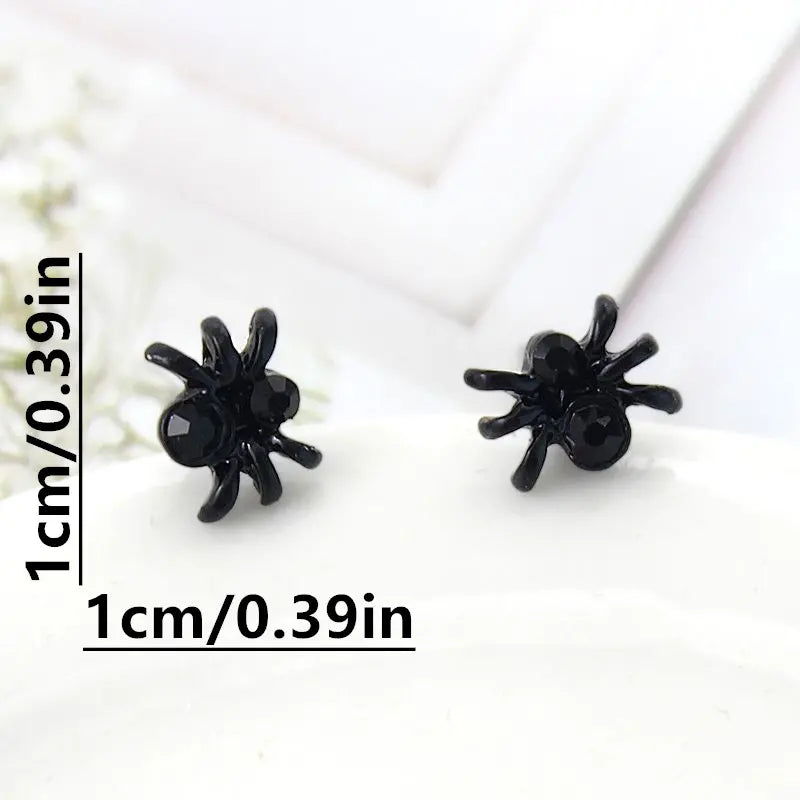 Black Spider Design Alloy Earrings