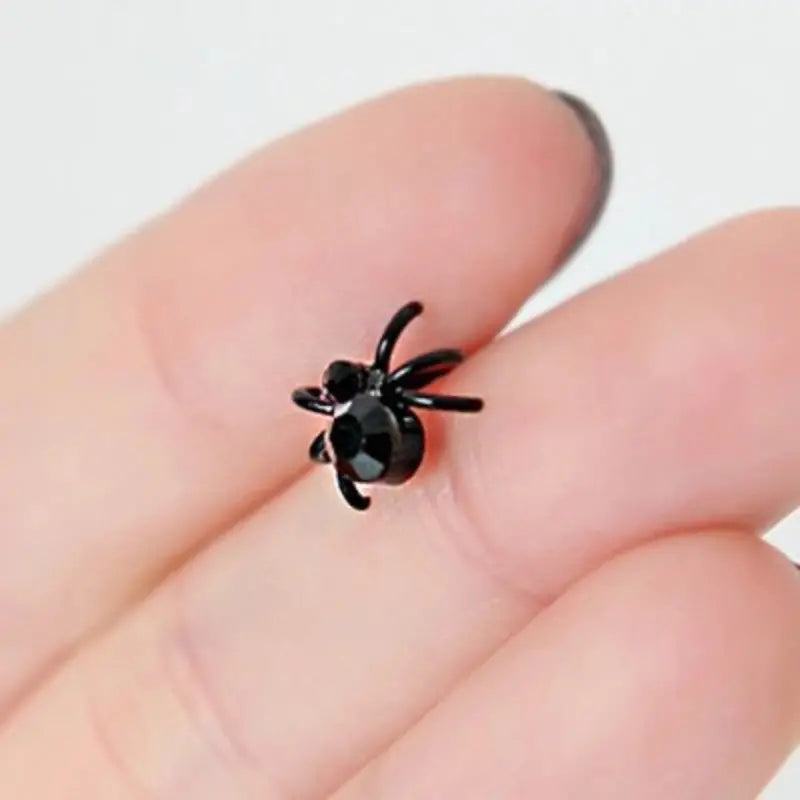 Black Spider Design Alloy Earrings