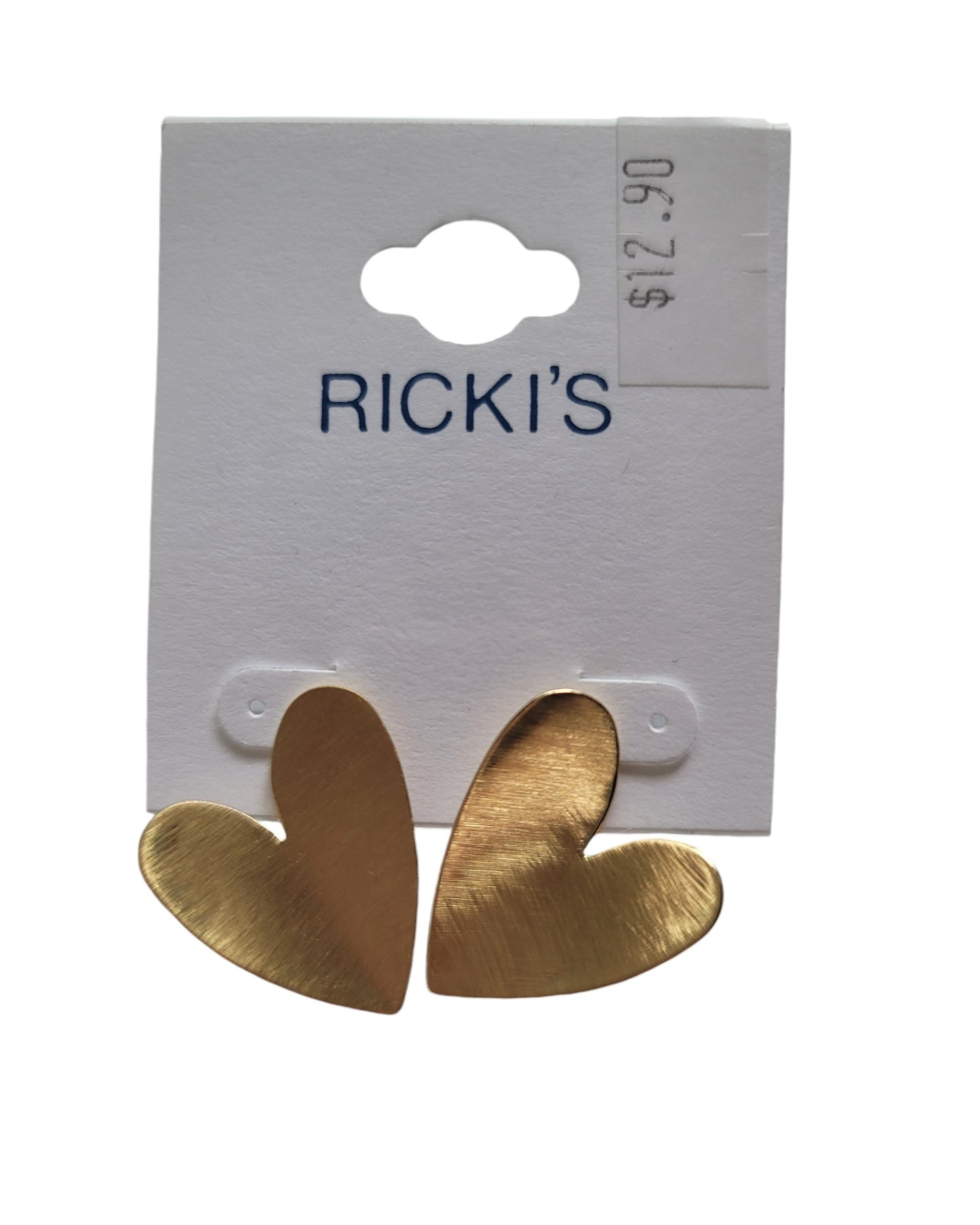 Etched Metal Heart Earrings