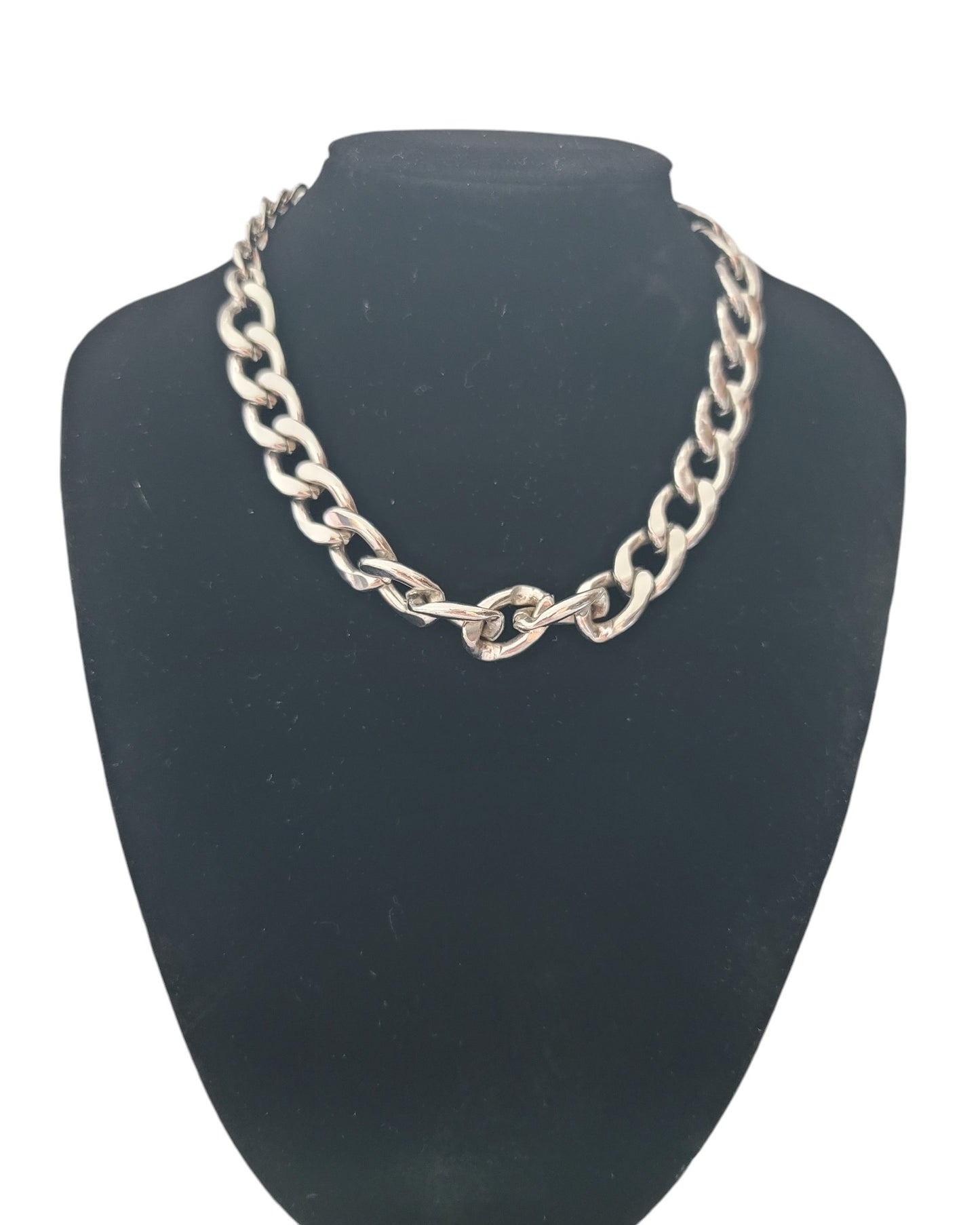 Adjustable Chunky Silver Chain Necklace