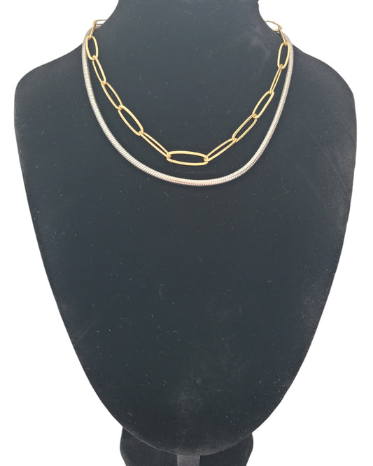 Paperclip Necklace with Rope Chain