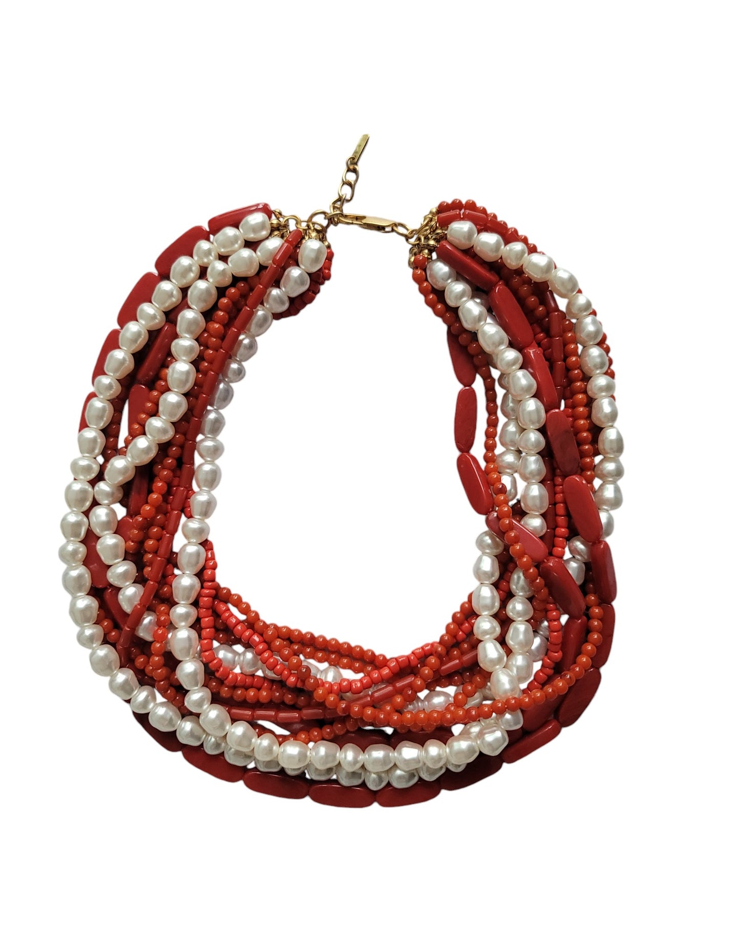 ZARA Pearl Red Beaded Necklace