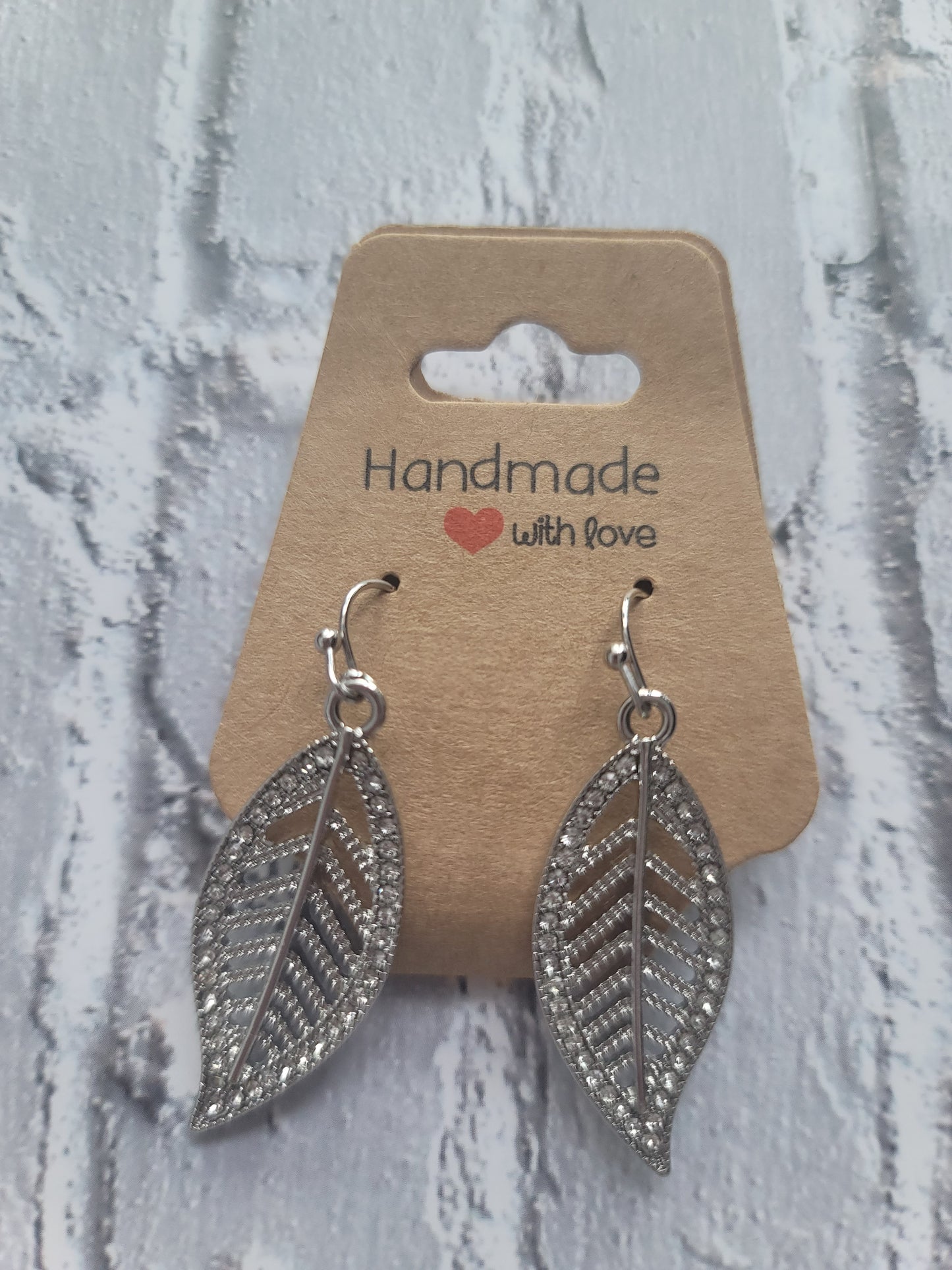 Crystal Leaf Earrings