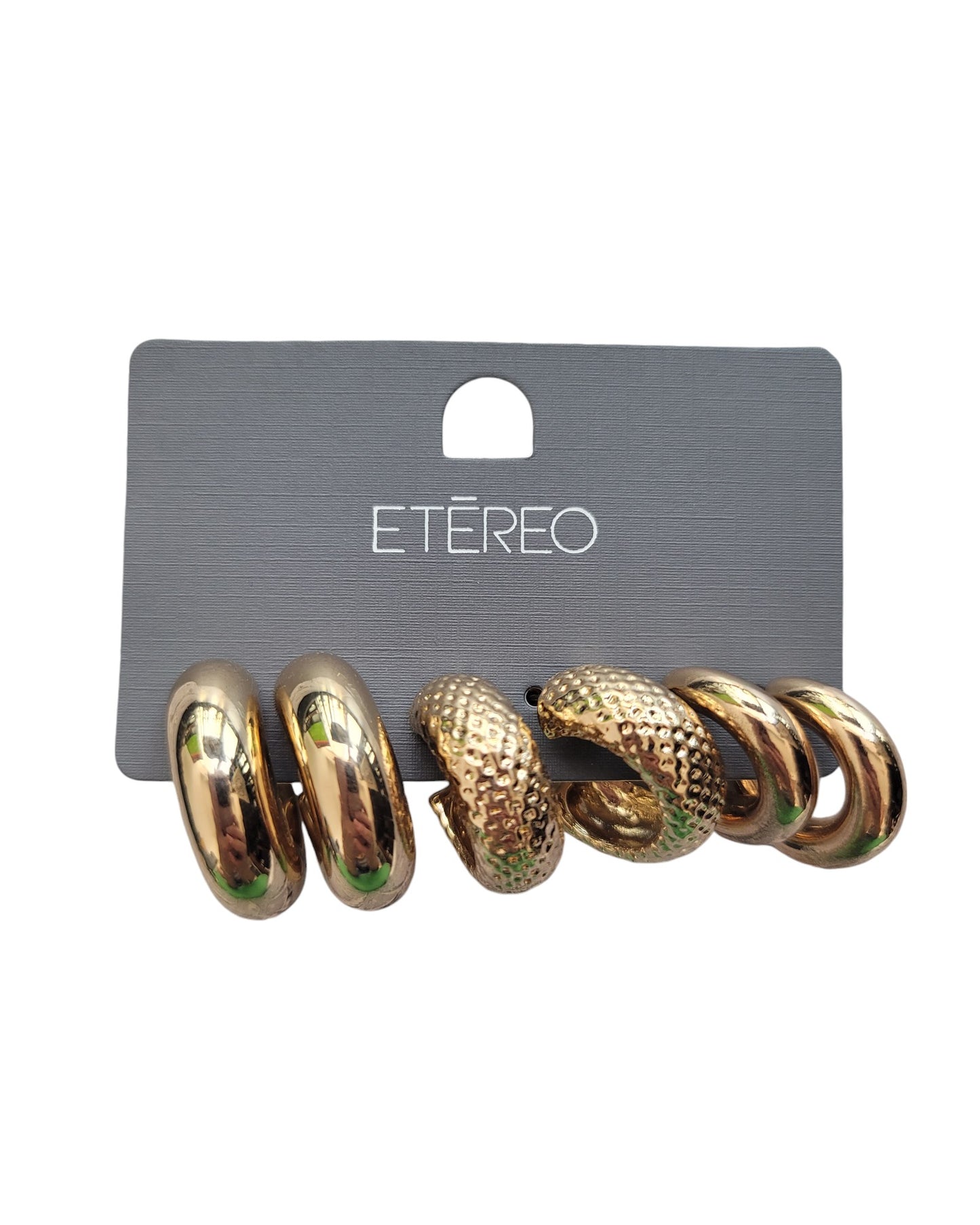 3-Piece Goldtone Hoops Set Earrings