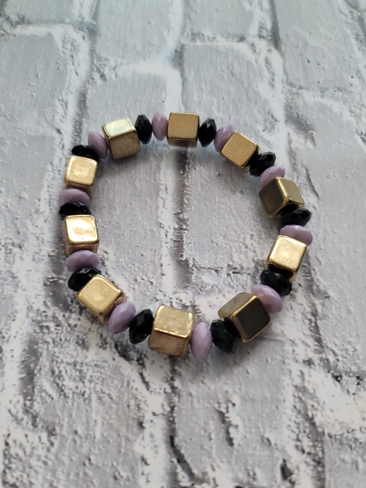 Geometric Beaded Stretch Bracelet