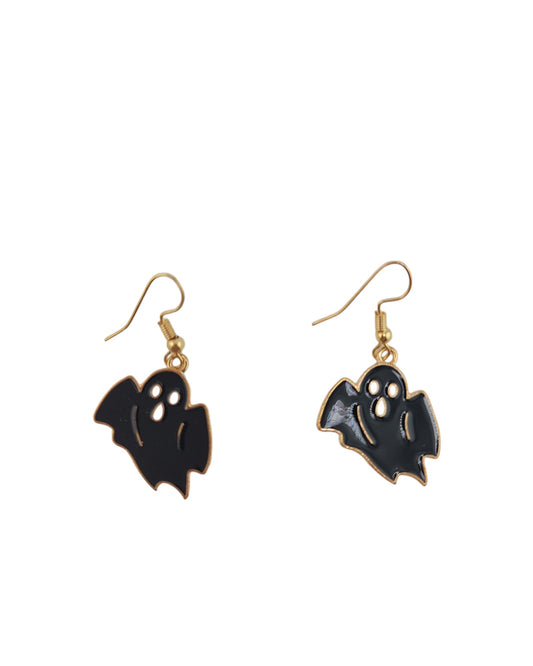 Halloween Enamel Dangle Earrings With Bat