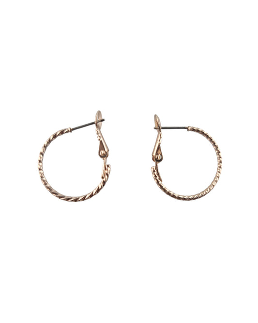 Light Gold Thin Twisted Hoop Earrings