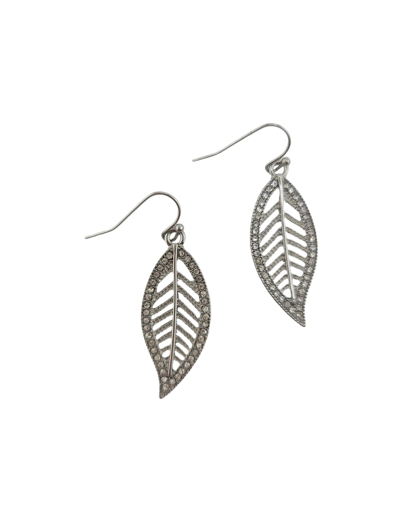 Crystal Leaf Earrings