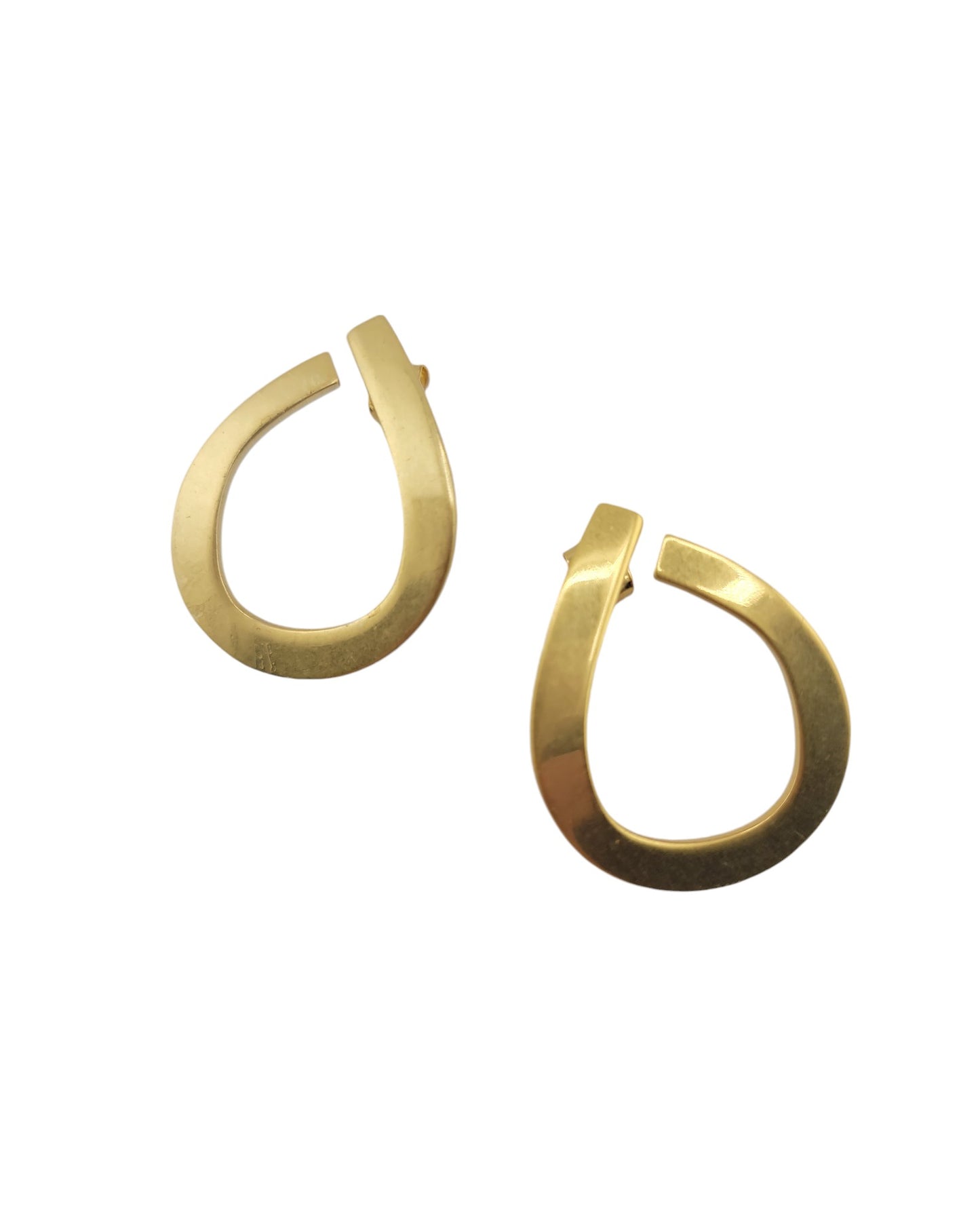 Brushed Gold Hoop Earrings