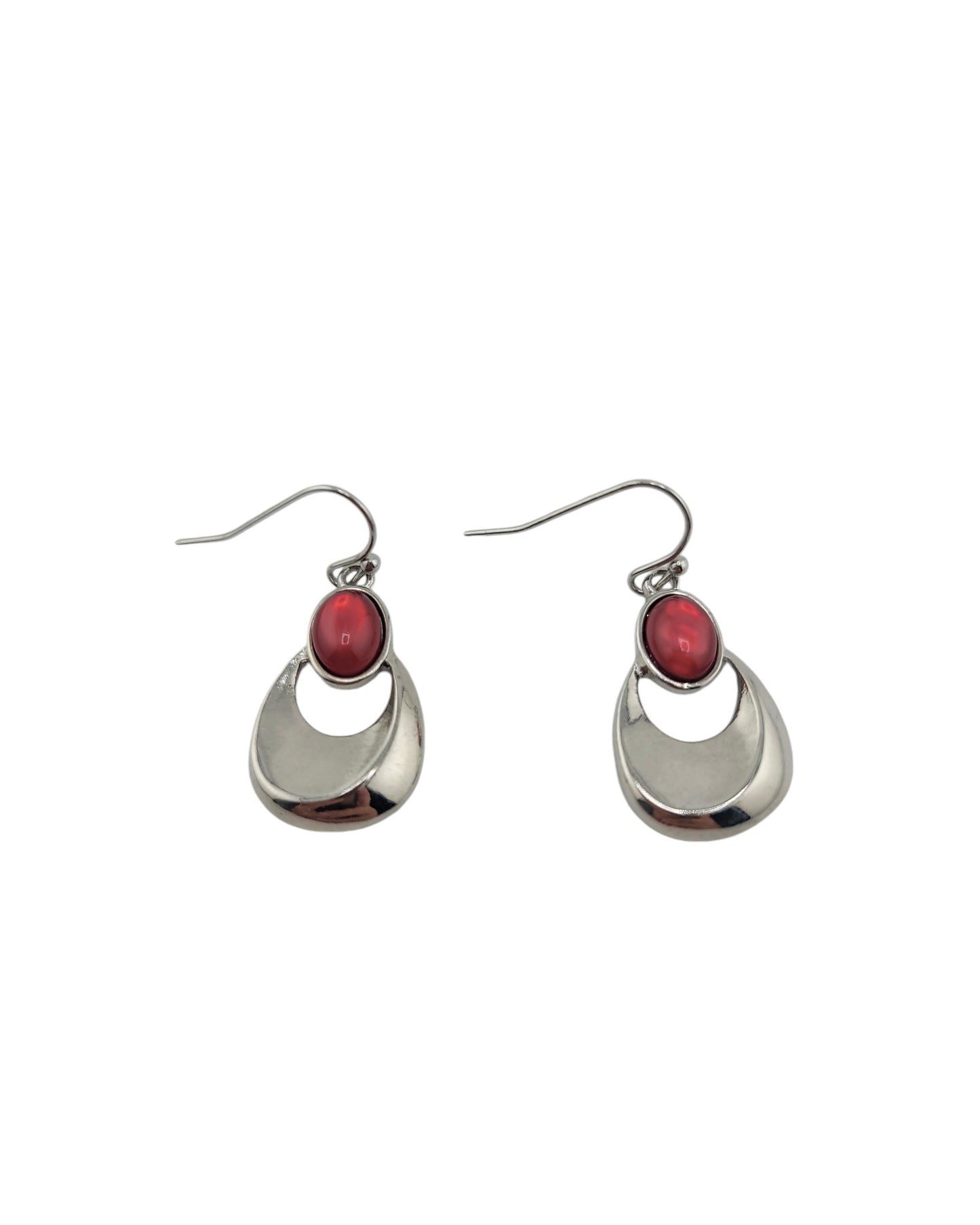 Cateye Gem Teardrop Earrings