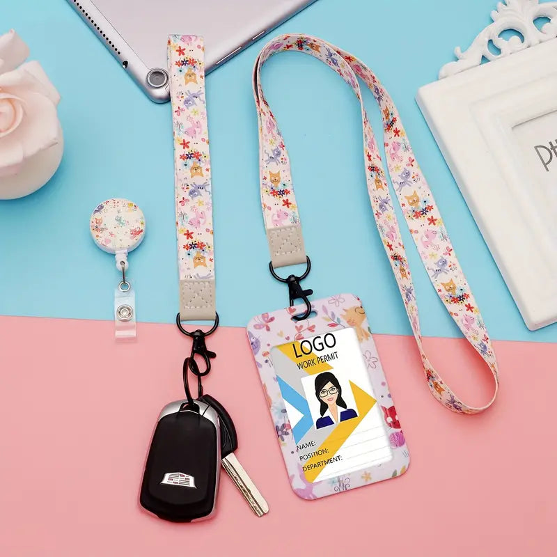 Cat Pattern Lanyard Set of 4