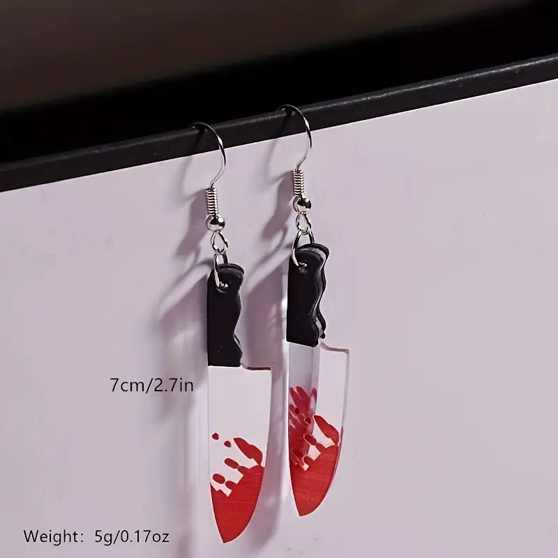 Halloween Bloody Knife Earrings