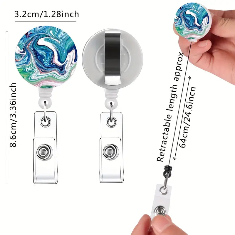 Marbling Printed Badge Holder (1 Pc)