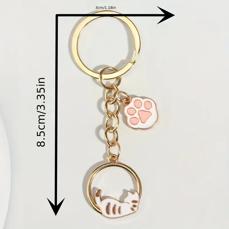 Cat & Paw Key Chain