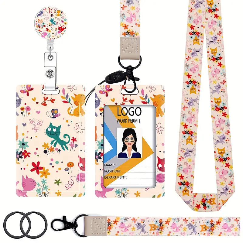 Cat Pattern Lanyard Set of 4