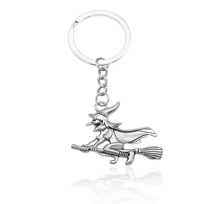 Witch On Broomstick Key Chain